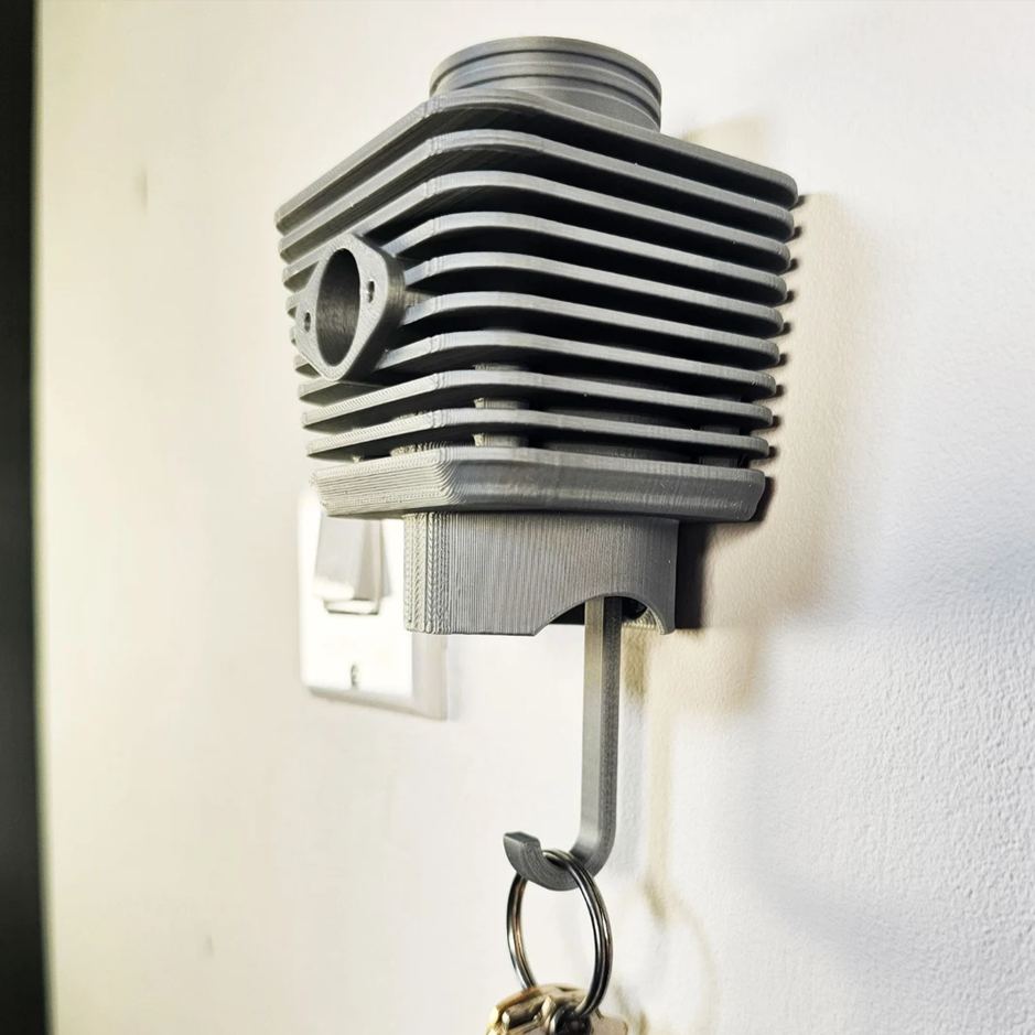 Personalized Engine Cylinder Key Holder Custom Wall Hook for Biker Gearheads Racer