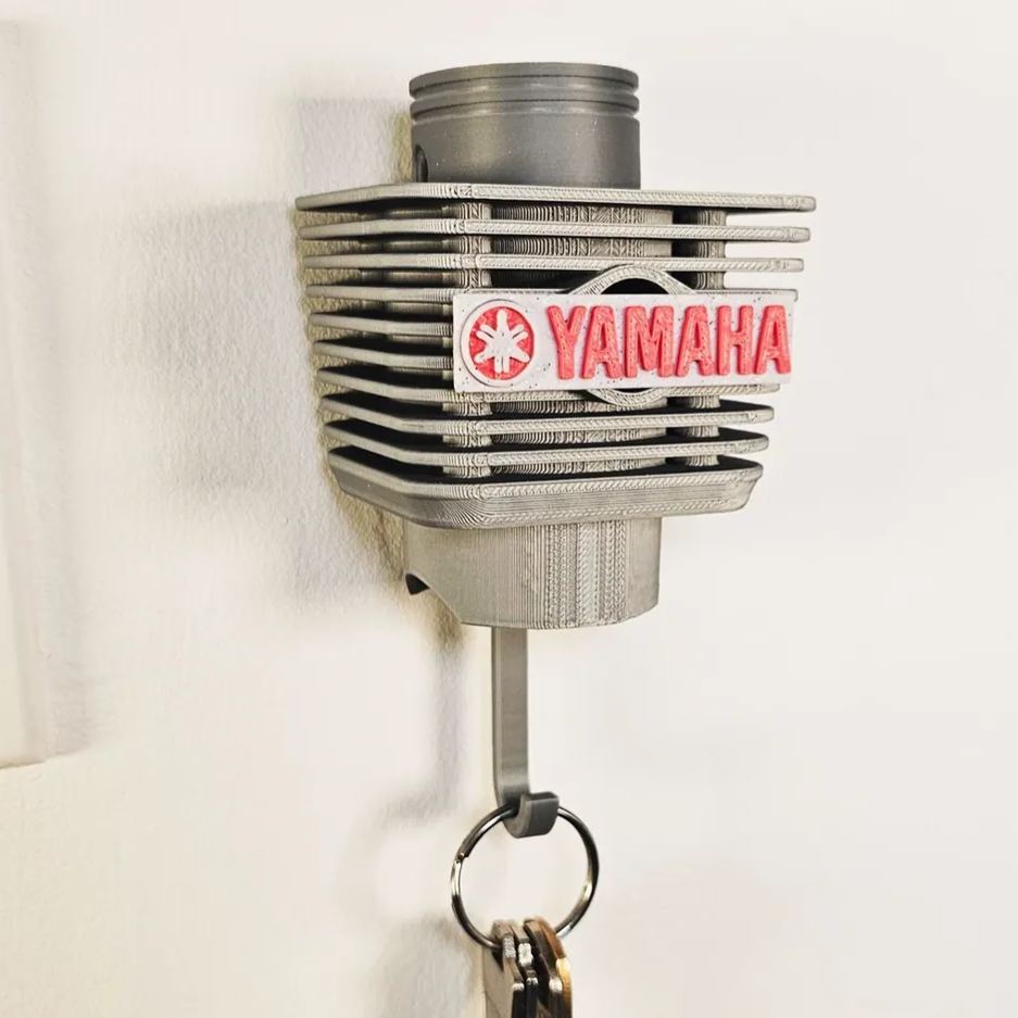 Personalized Engine Cylinder Key Holder Custom Wall Hook for Biker Gearheads Racer