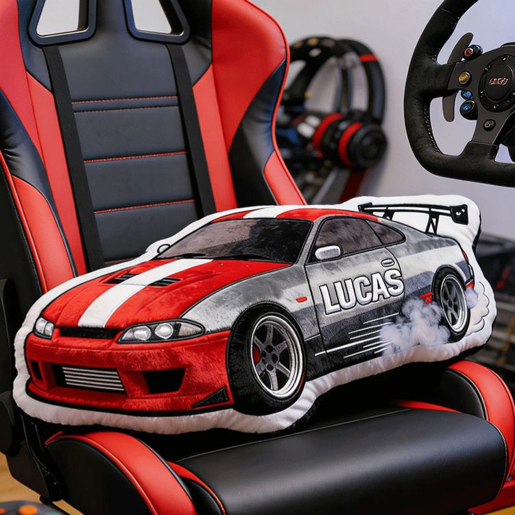 Personalized Racing Car Plush Pillow Custom Name Pillow Gift for Racer and Racing Enthusiasts