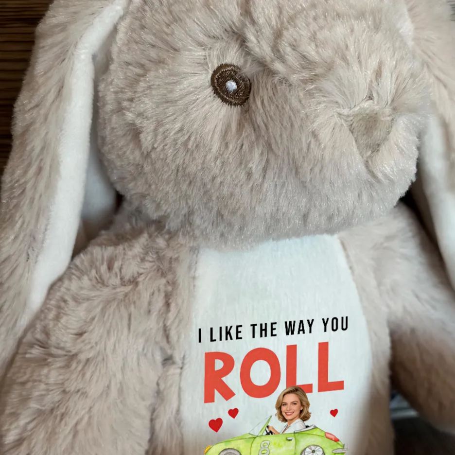 Personalized Racing Bunny Plush Custom Gift for Easter Valentine’s Day and Racing Fans