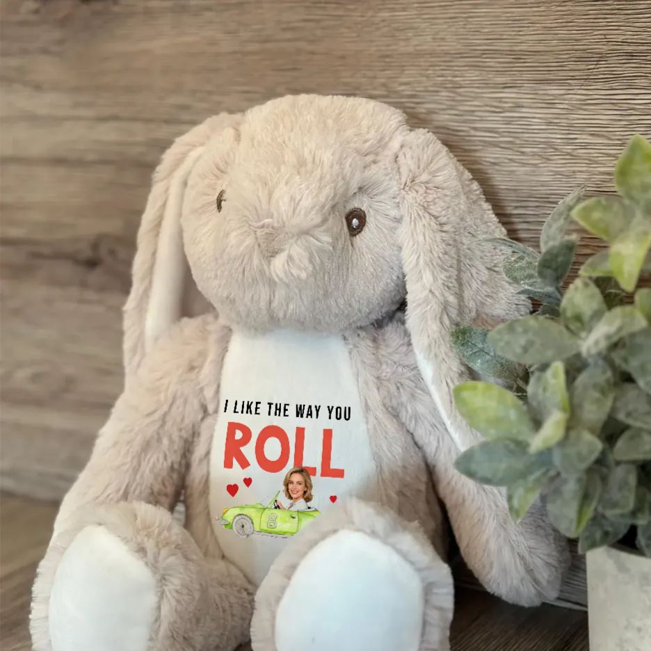 Personalized Racing Bunny Plush Custom Gift for Easter Valentine’s Day and Racing Fans