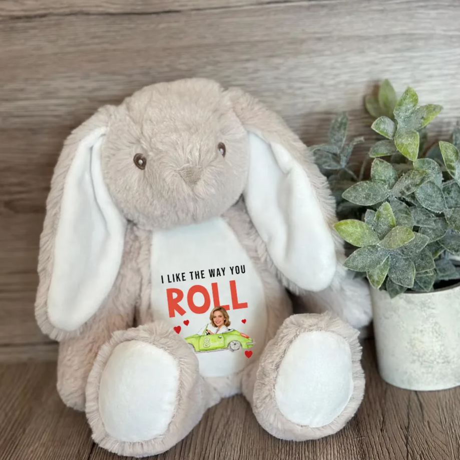 Personalized Racing Bunny Plush Custom Gift for Easter Valentine’s Day and Racing Fans