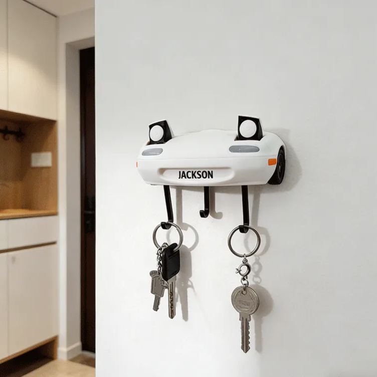 Personalized Car Shaped Functional Pop-Up Key Holder Unique Gift for Racers and Racing Lovers