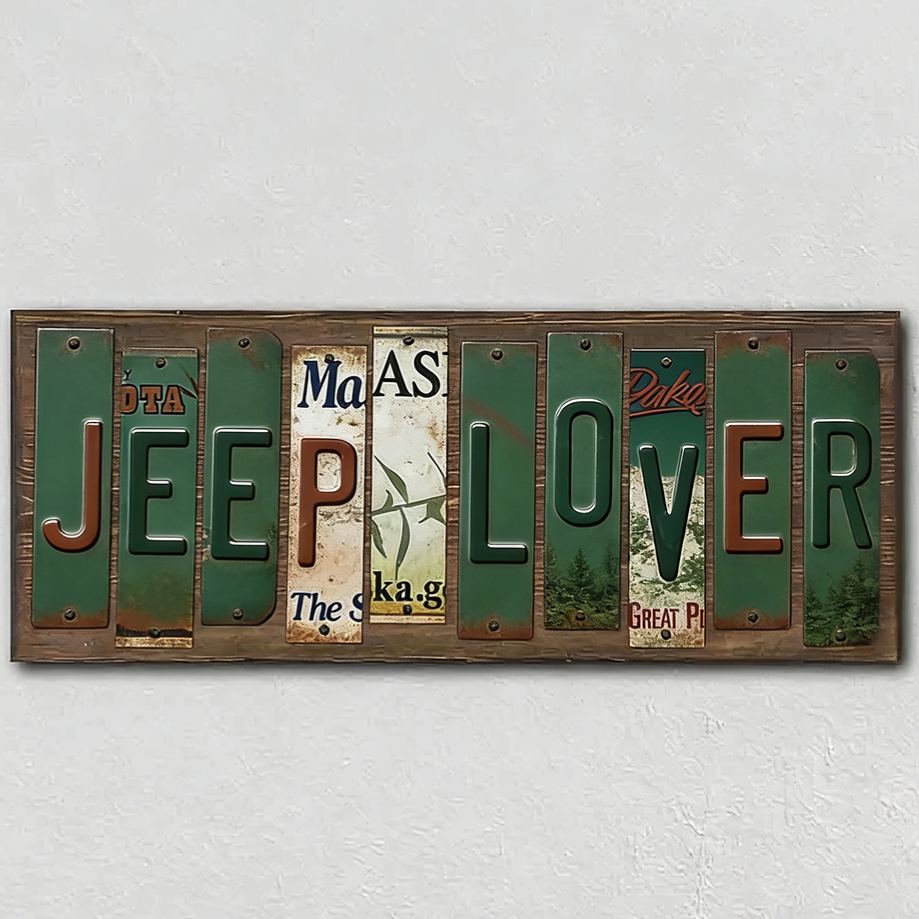 Personalized License Plate Wall Art Custom Gift for Jeep Lovers Car Enthusiasts