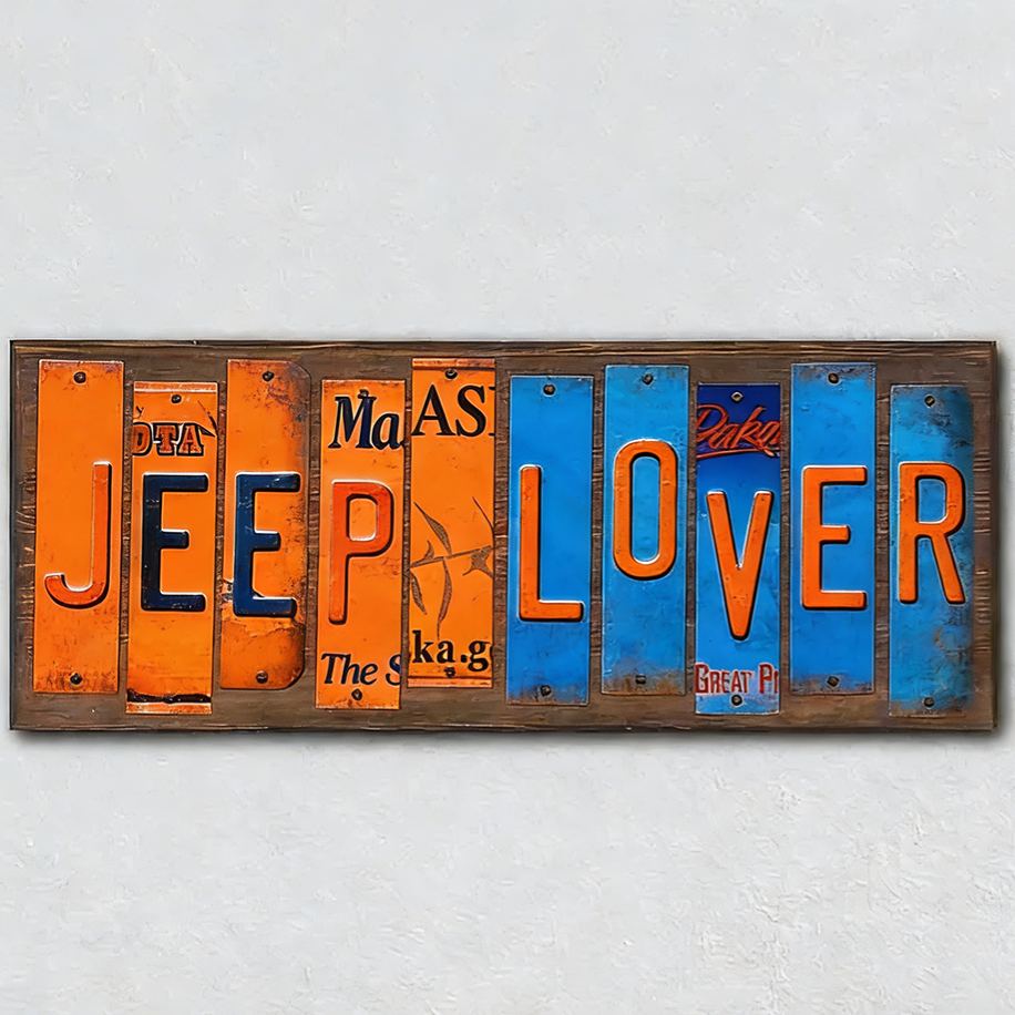 Personalized License Plate Wall Art Custom Gift for Jeep Lovers Car Enthusiasts