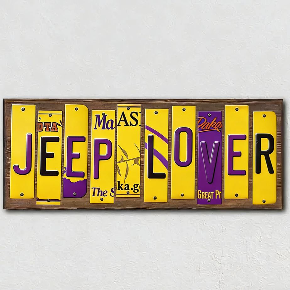 Personalized License Plate Wall Art Custom Gift for Jeep Lovers Car Enthusiasts