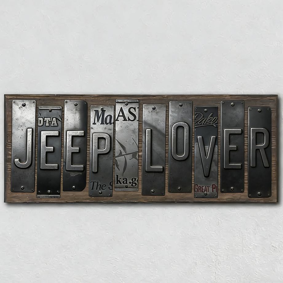 Personalized License Plate Wall Art Custom Gift for Jeep Lovers Car Enthusiasts