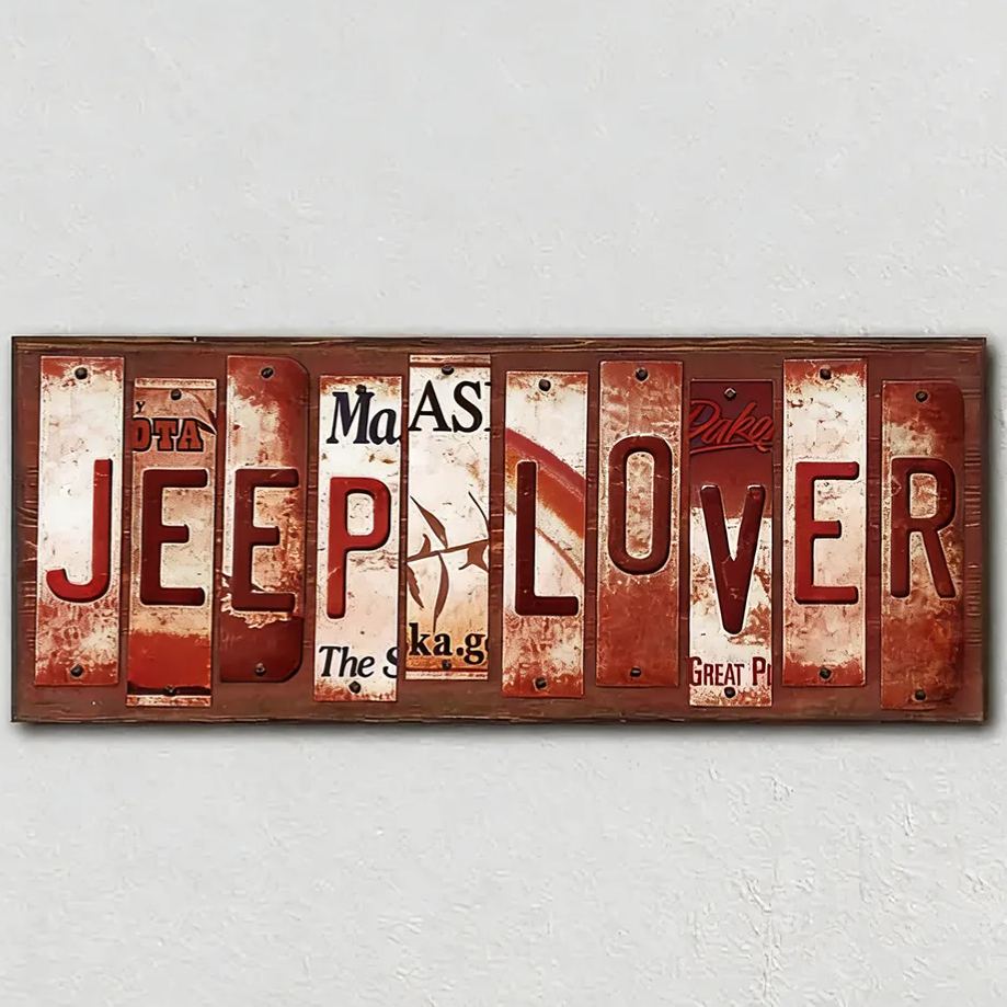 Personalized License Plate Wall Art Custom Gift for Jeep Lovers Car Enthusiasts
