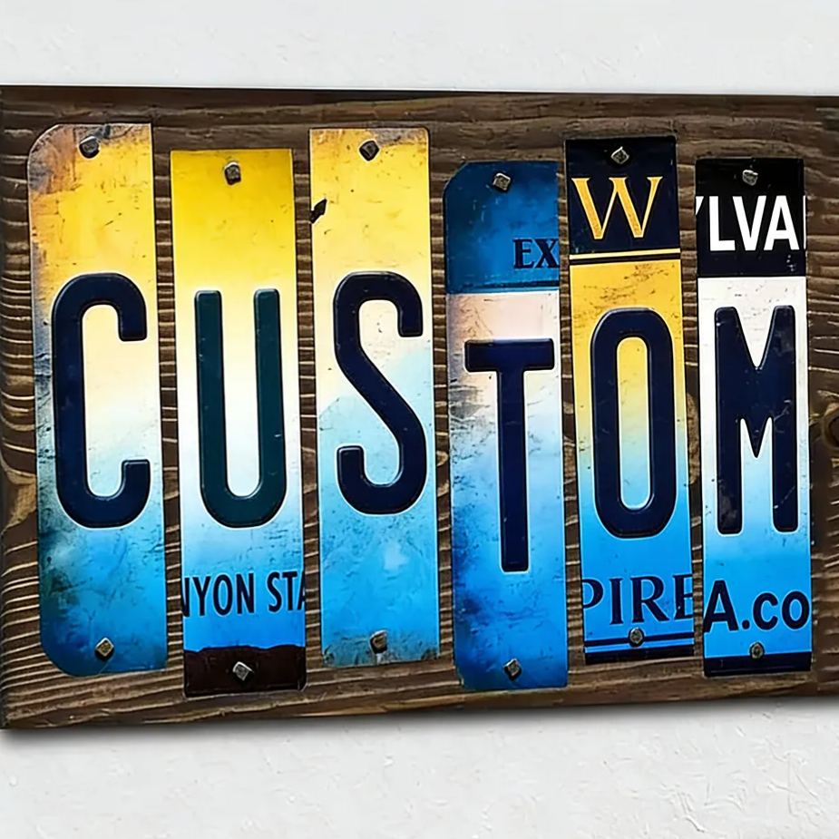 Personalized License Plate Wall Art Custom Gift for Car Enthusiasts