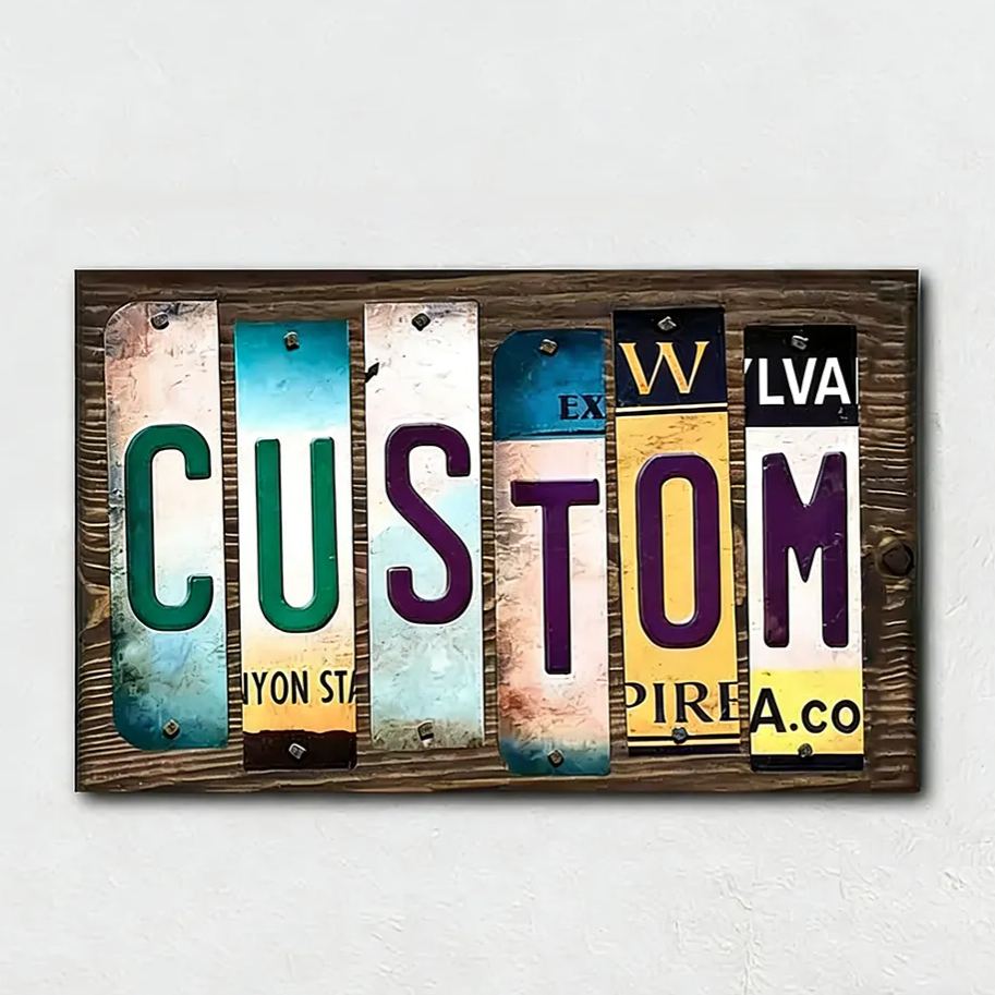 Personalized License Plate Wall Art Custom Gift for Car Enthusiasts