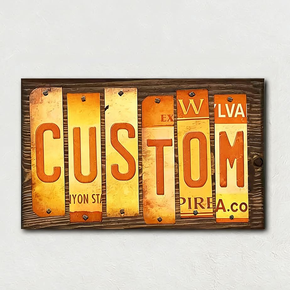 Personalized License Plate Wall Art Custom Gift for Car Enthusiasts