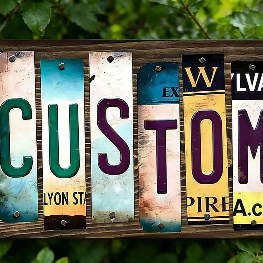 Personalized License Plate Wall Art Custom Gift for Car Enthusiasts