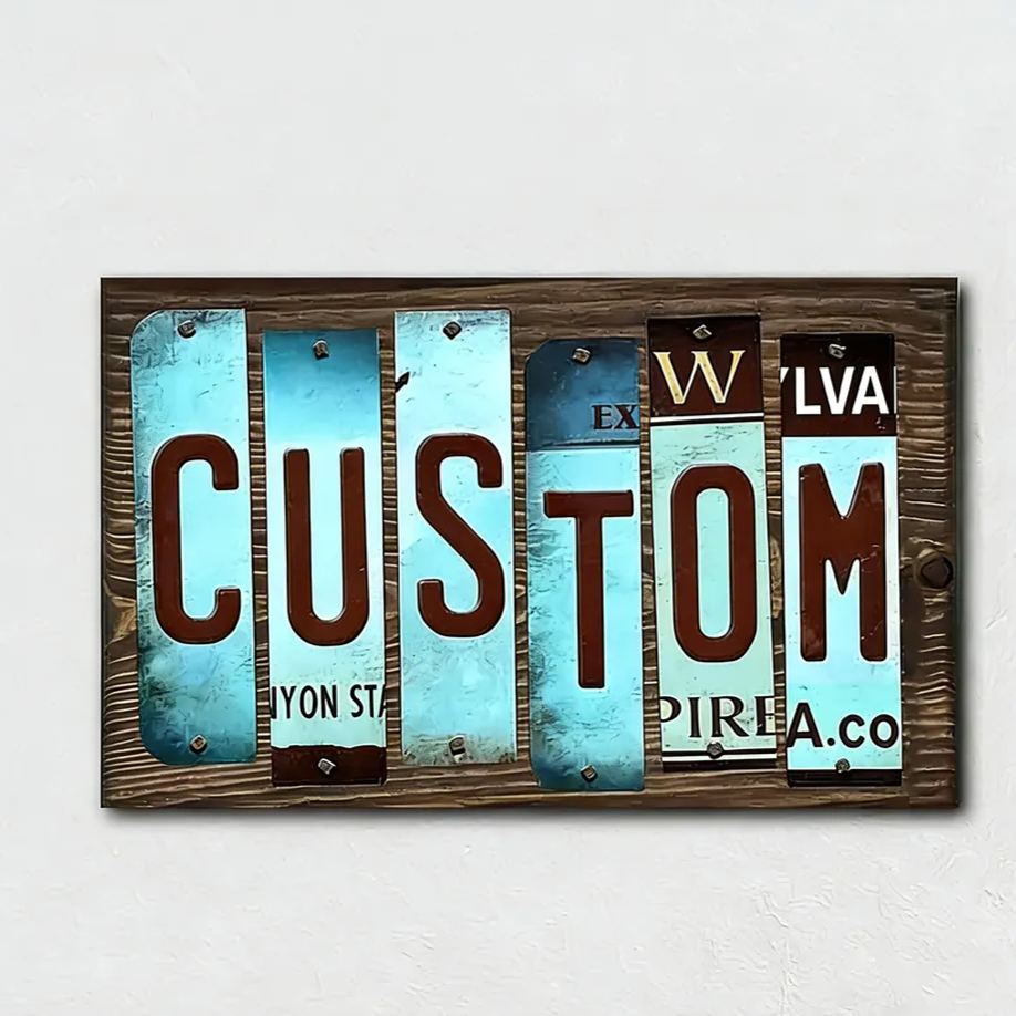 Personalized License Plate Wall Art Custom Gift for Car Enthusiasts