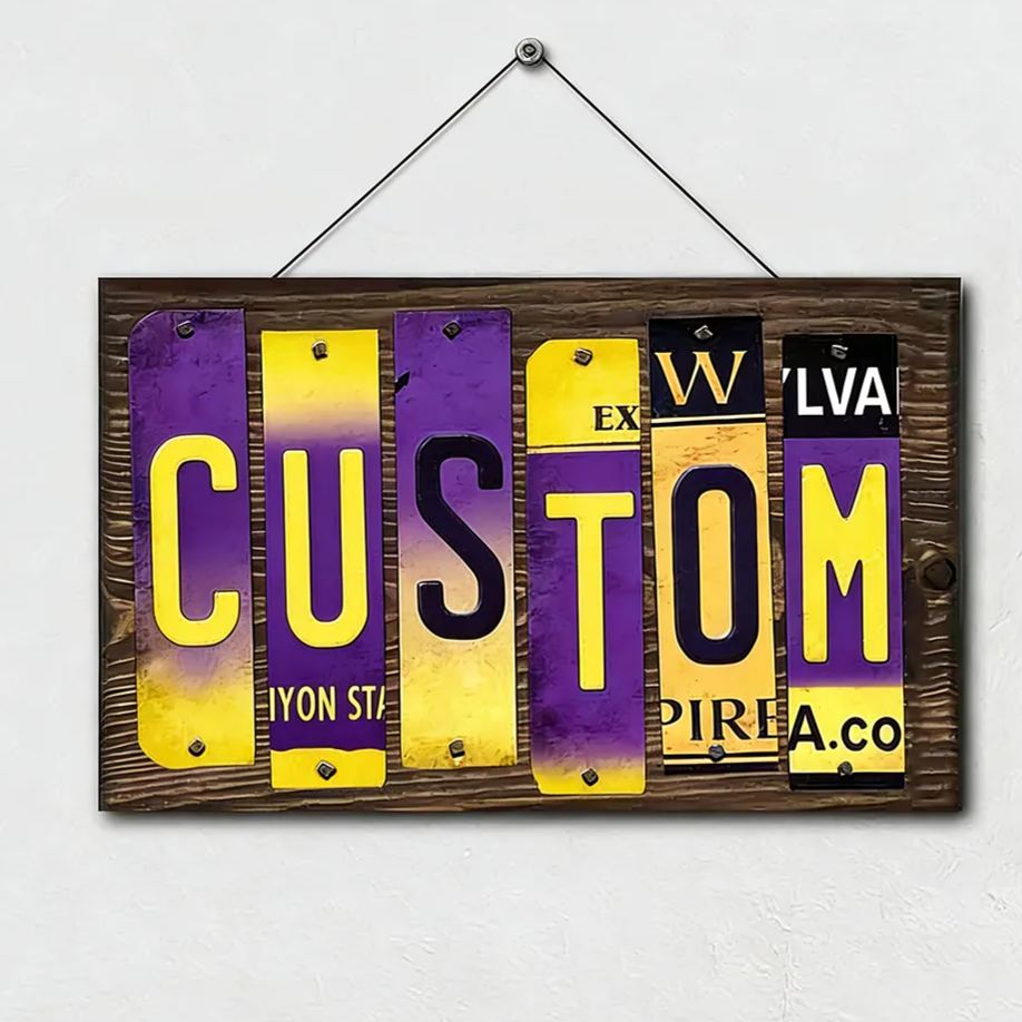 Personalized License Plate Wall Art Custom Gift for Car Enthusiasts