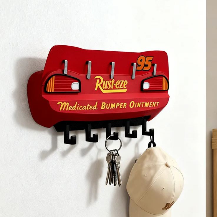 Personalized Lightning McQueen Key Holder Unique Gift for Racers and Racing Lovers
