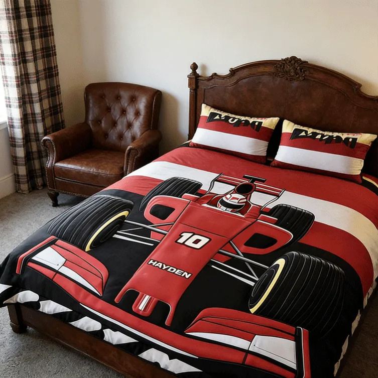 Personalized Speed Car Adventure Quilt Bed Set Unique Gift for Racing Lovers