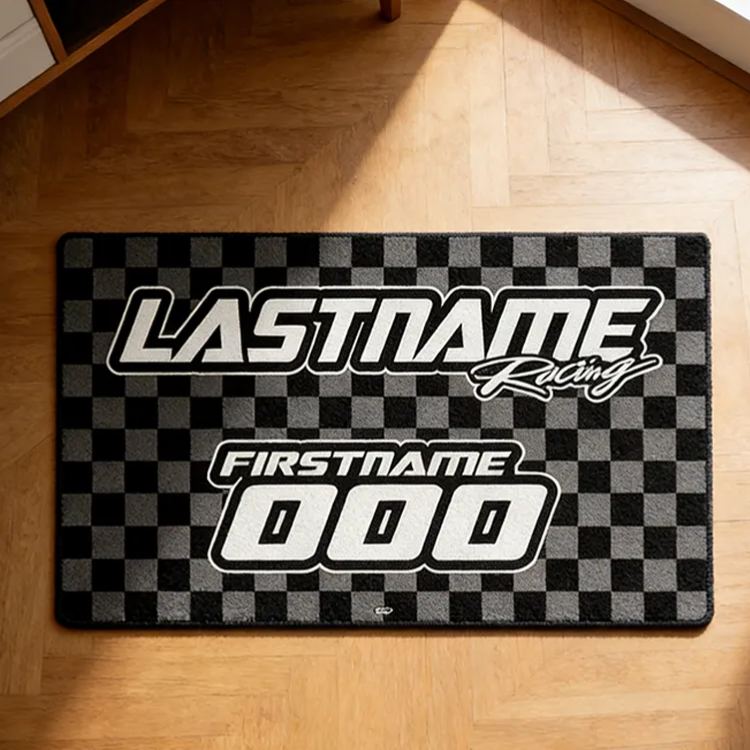 Personalized Racing Gifts Custom Name and Number Outdoor Rug Motocross Dirt Bike MX Camper Mat Racing Garage Door Mat