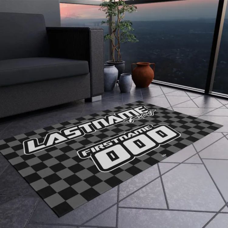 Personalized Racing Gifts Custom Name and Number Outdoor Rug Motocross Dirt Bike MX Camper Mat Racing Garage Door Mat