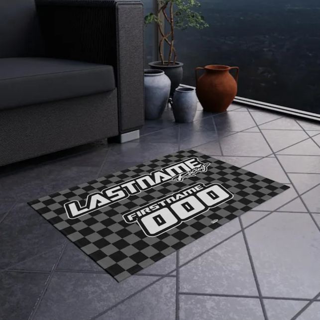 Personalized Racing Gifts Custom Name and Number Outdoor Rug Motocross Dirt Bike MX Camper Mat Racing Garage Door Mat