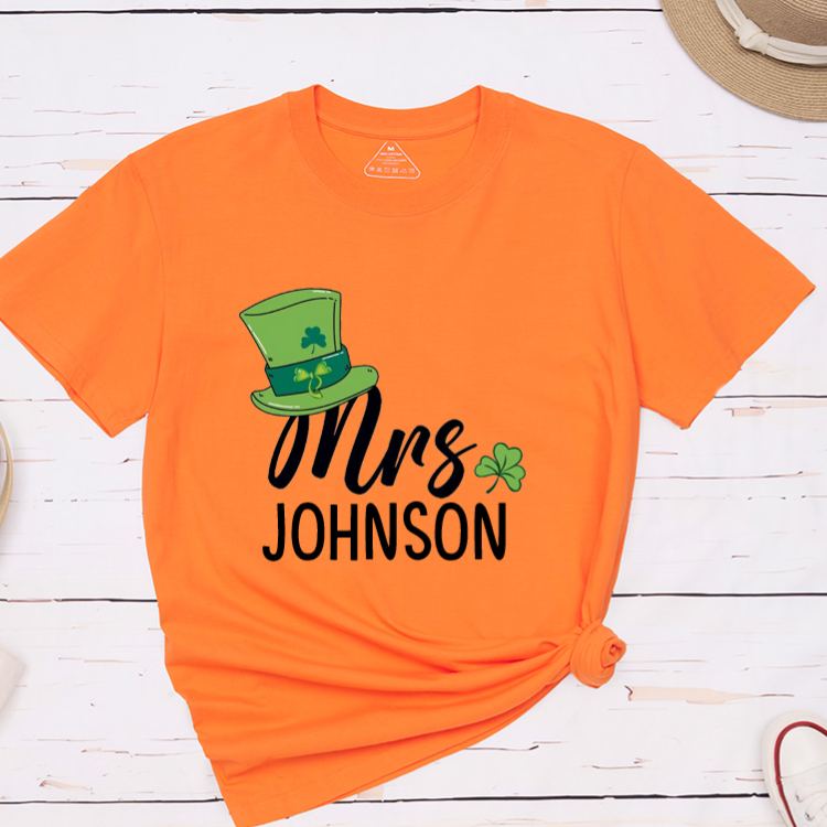 Personalized St. Patrick's Day Mr and Mrs Matching Classic T-Shirt 