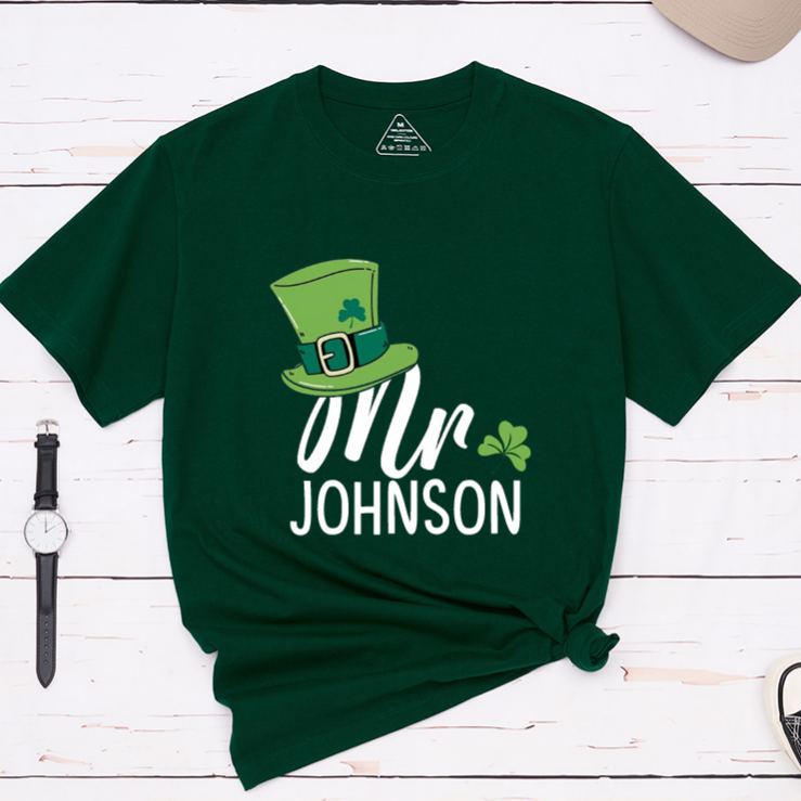 Personalized St. Patrick's Day Mr and Mrs Matching Classic T-Shirt 