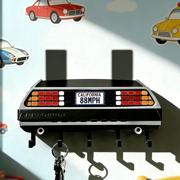 Personalized Timeline Machine KeyHanger Custom License Plate KeyHanger Unique Gift