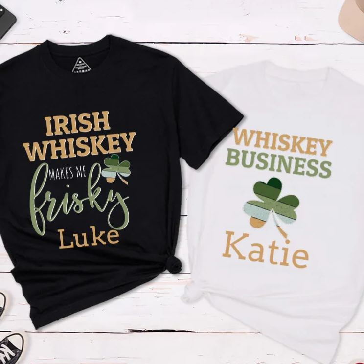 Personalized Irish Couple St. Patrick's Day Matching T-Shirt Shamrock Couple Shirt
