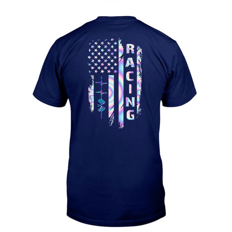 Personalized Racing Gifts Custom Name Love Racing T Shirt American Flag Race Car Shirt for Men Motorsport Lover Tee