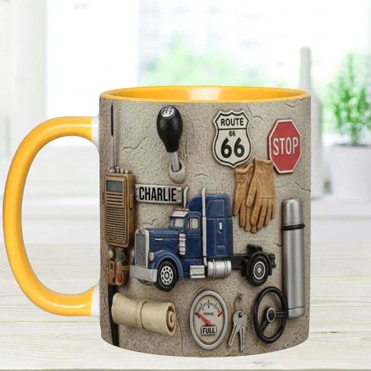 Personalized Trucker Accent Mug Best Truck Driver Custom Name Mug Unique Gift for Drivers