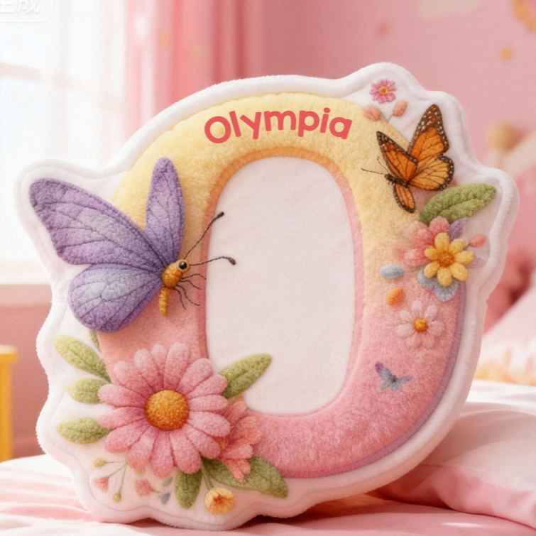 Personalized Flower Girl Floral Butterfly 26 Letters Pillow Custom Girl friend Graphic 3D Printed Alphabet Initials Cushion Birthday Gift for Her