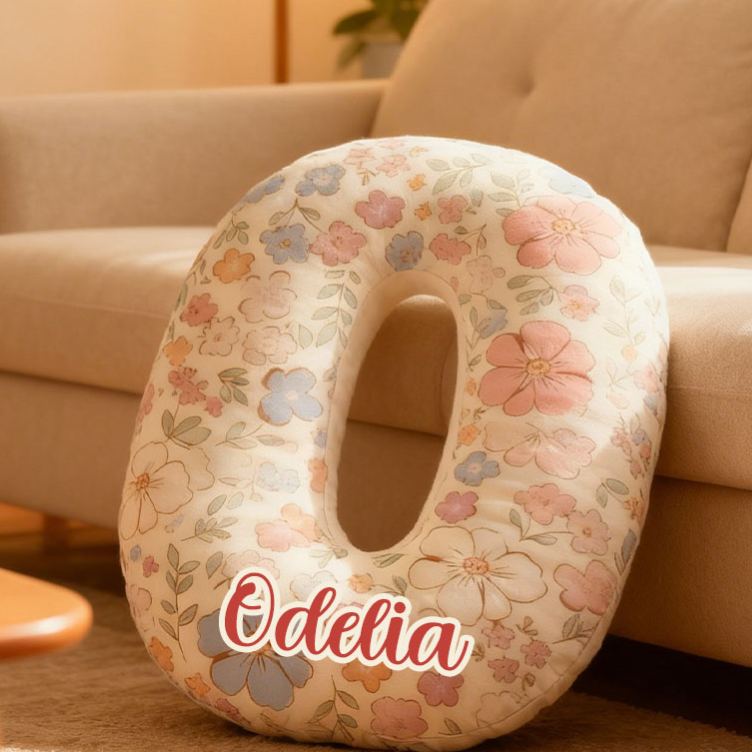 Personalized Floral Letter Pillow for Flower Girl Custom Full Print Flowers Initial Throw Pillow for Her Holiday Home Decor Floral Lovers Pillow