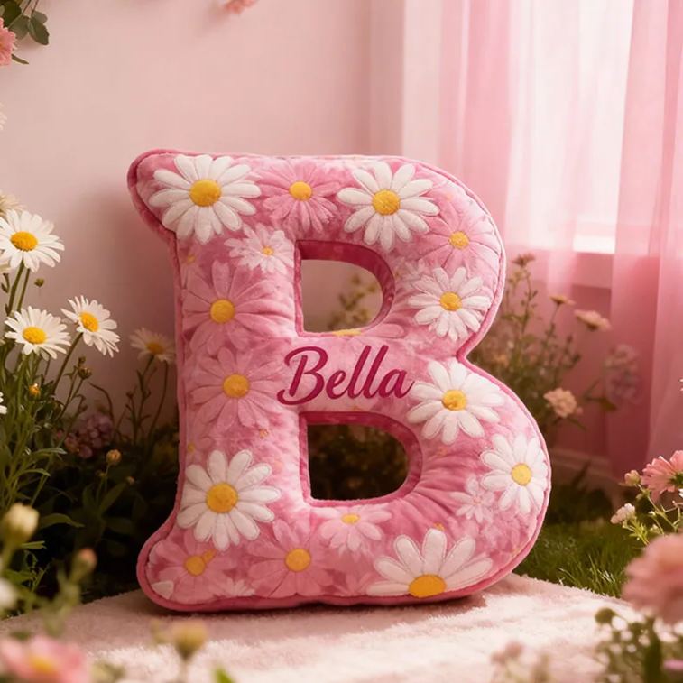 [Copy]Personalized Colorful Flora Letter Pillow Initial Flower Throw Pillow Custom Holiday Home Decor Letter Pillow for Flower Girl for Girl friend
