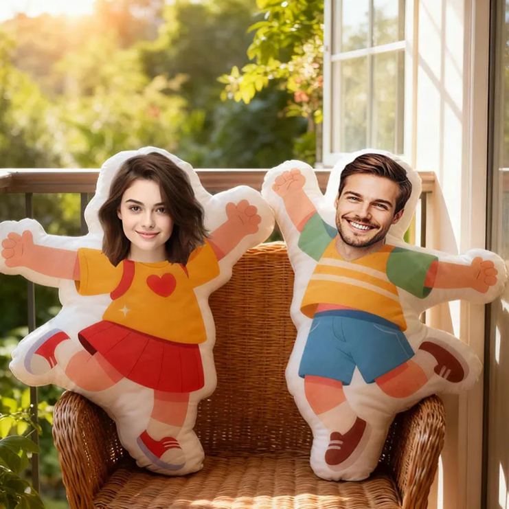 Personalized Funny Custom Face Photo Pillow for Couple for Girlfriend Boyfriend Valentine's Day Gift Christmas Gift for Husband Wife 