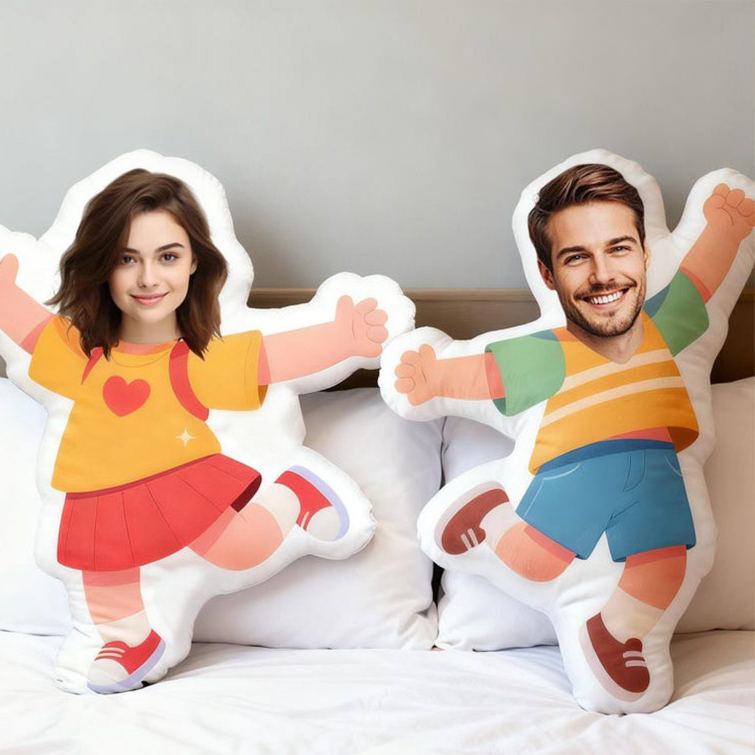 Personalized Funny Custom Face Photo Pillow for Couple for Girlfriend Boyfriend Valentine's Day Gift Christmas Gift for Husband Wife 