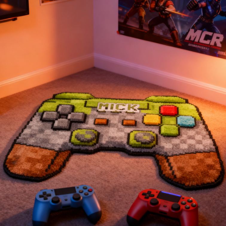 Personalized Game Lover Irregular Rug Doormat Game Controller Doormat Gifts for Kid Game Geek Lover