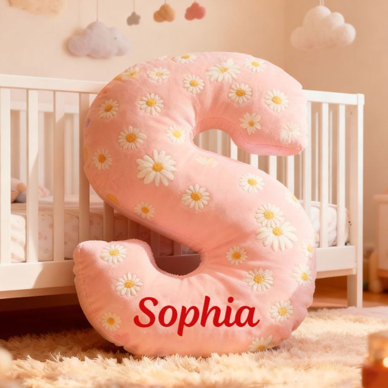 Personalized Flower Girl Daisy Flower Letter Pillow Custom Girl Name Cushion Wedding Gift for Flower Girl Christmas Gift for Girlfriend Wife