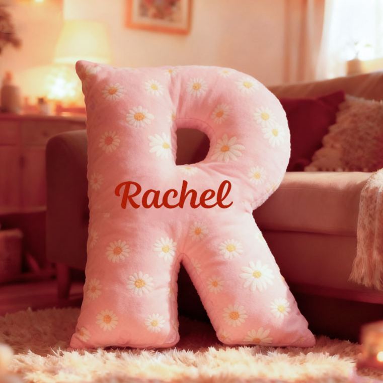 Personalized Flower Girl Daisy Flower Letter Pillow Custom Girl Name Cushion Wedding Gift for Flower Girl Christmas Gift for Girlfriend Wife