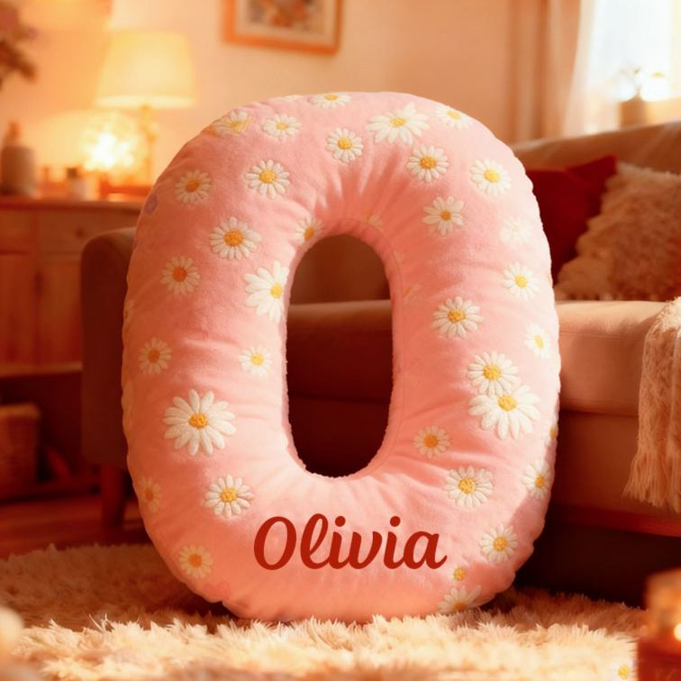 Personalized Flower Girl Daisy Flower Letter Pillow Custom Girl Name Cushion Wedding Gift for Flower Girl Christmas Gift for Girlfriend Wife