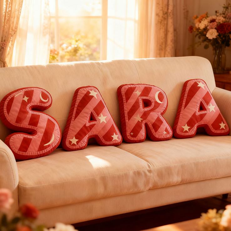 Personalized Girlfriend Initials Pillow Custom Couple Newlyweds Letter Cushion DIY Name Pillow First Christmas Pillow for Husband Wife Boyfriend