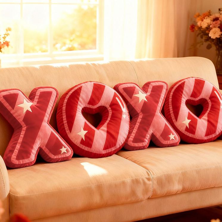 Personalized Girlfriend Initials Pillow Custom Couple Newlyweds Letter Cushion DIY Name Pillow First Christmas Pillow for Husband Wife Boyfriend