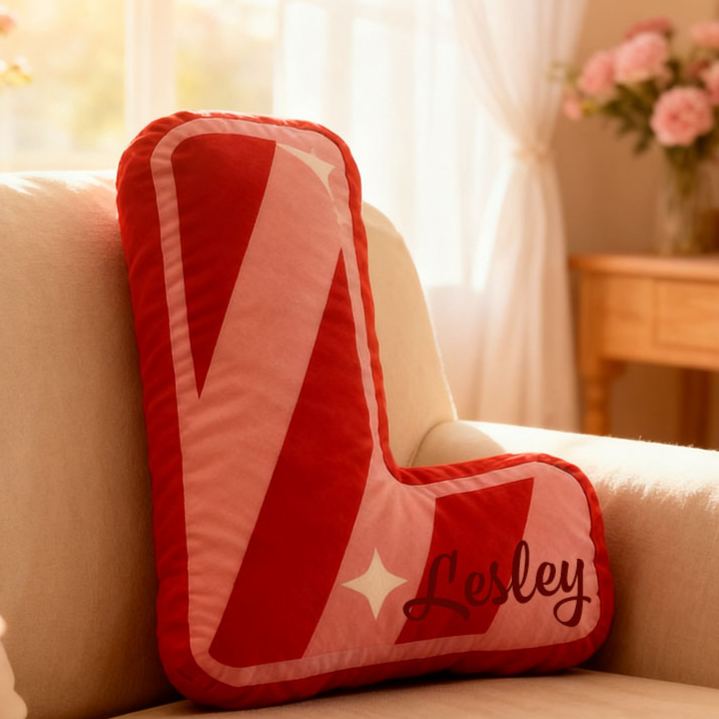 Personalized Girlfriend Initials Pillow Custom Couple Newlyweds Letter Cushion DIY Name Pillow First Christmas Pillow for Husband Wife Boyfriend