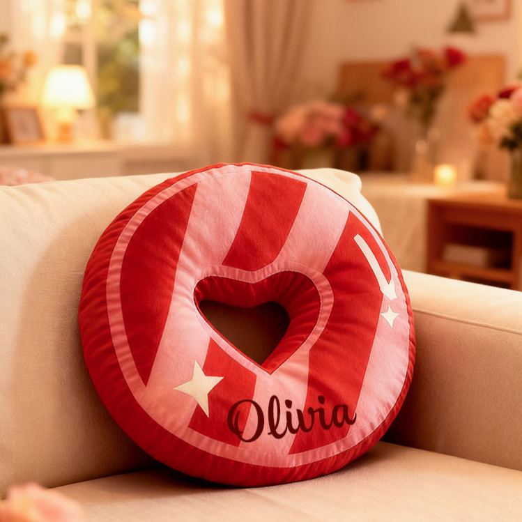 Personalized Girlfriend Initials Pillow Custom Couple Newlyweds Letter Cushion DIY Name Pillow First Christmas Pillow for Husband Wife Boyfriend