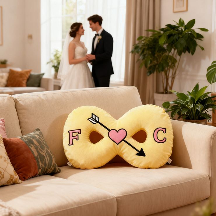 Personalized Infinity Love Pillow Couple Symbol of Endless Love Pillow Couple Christmas Gift Decor Anniversary Valentine's Gift Pillow