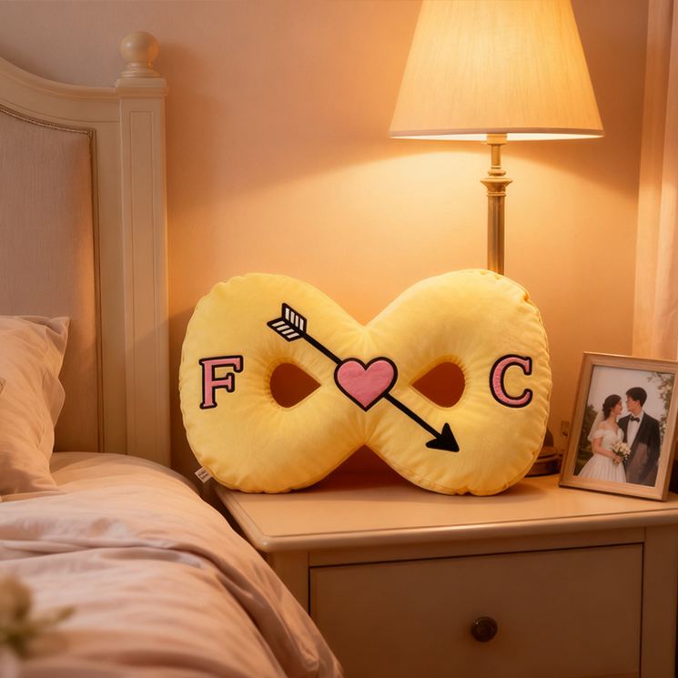 Personalized Infinity Love Pillow Couple Symbol of Endless Love Pillow Couple Christmas Gift Decor Anniversary Valentine's Gift Pillow