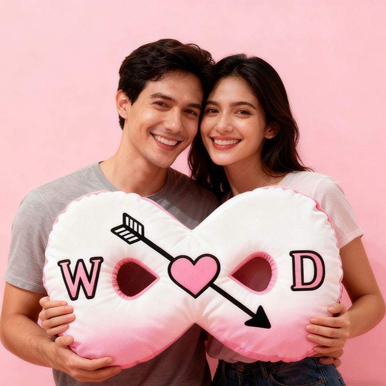 Personalized Infinity Love Pillow Couple Symbol of Endless Love Pillow Couple Christmas Gift Decor Anniversary Valentine's Gift Pillow