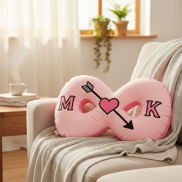 Personalized Infinity Love Pillow Couple Symbol of Endless Love Pillow Couple Christmas Gift Decor Anniversary Valentine's Gift Pillow