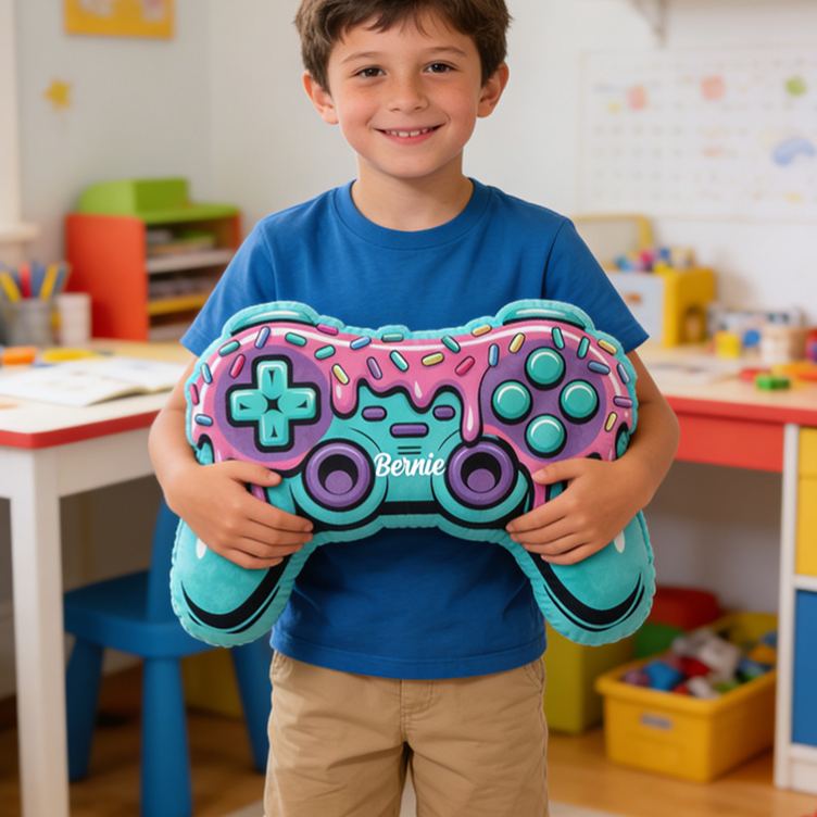 Personalized Gaming Controller Pillow With Name Custom Gamer Gifts For Boys Teen Gaming Room Decor Unique Gamer Birthday Gifts
