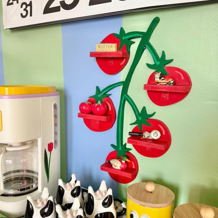 Tomato Vine Shape Wall Mounted Shelves Creative 3D Printed Kitchen Organizer Spice Rack and Trinket Display Decor
