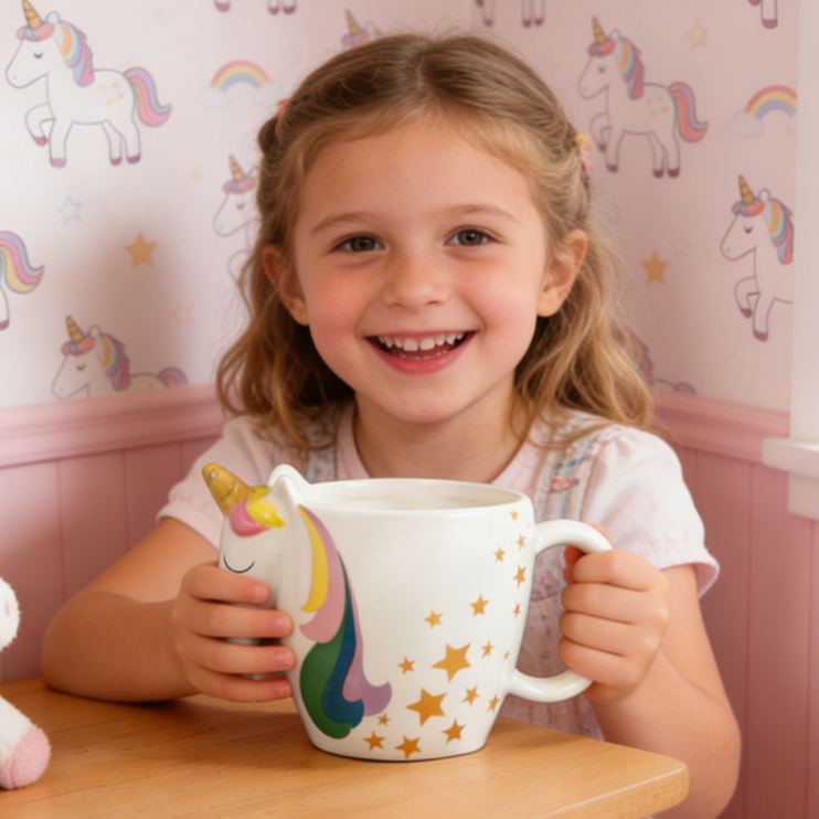3D Adorable Dreamy Horse and Rainbow Theme Kids Drink Cup Mug Gift for Kids
