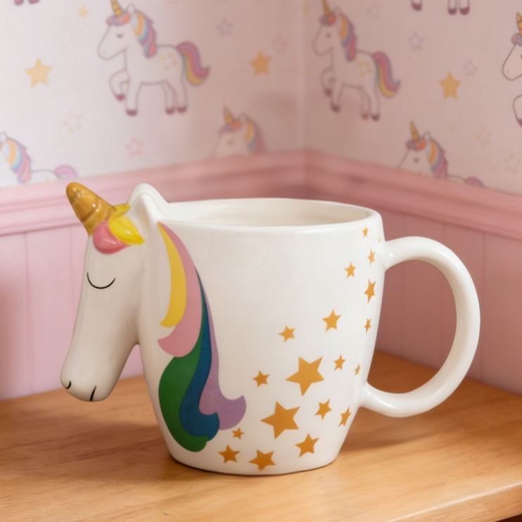 3D Adorable Dreamy Horse and Rainbow Theme Kids Drink Cup Mug Gift for Kids